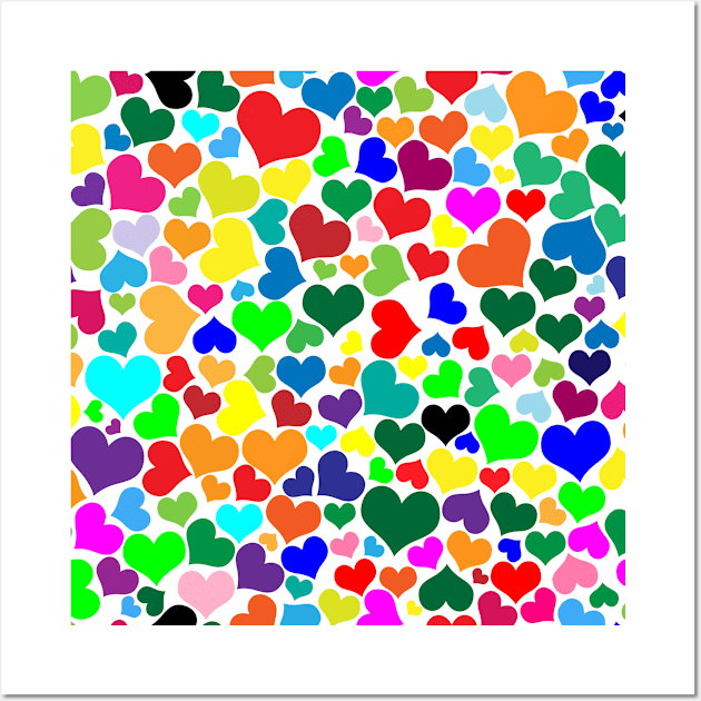 valentine rainbow hearts Wall Art by gossiprag